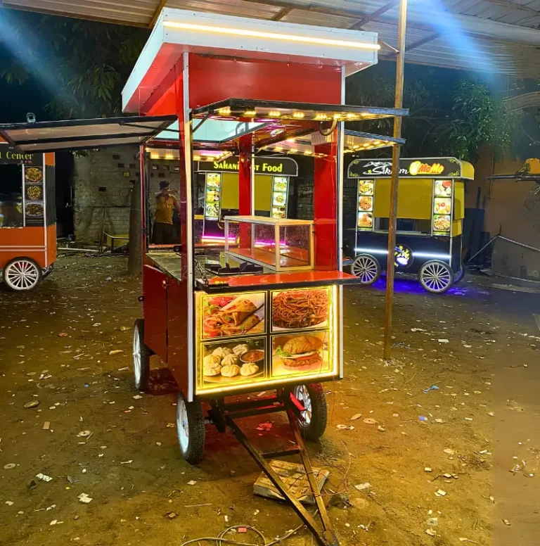 burger bite fast food towing cart